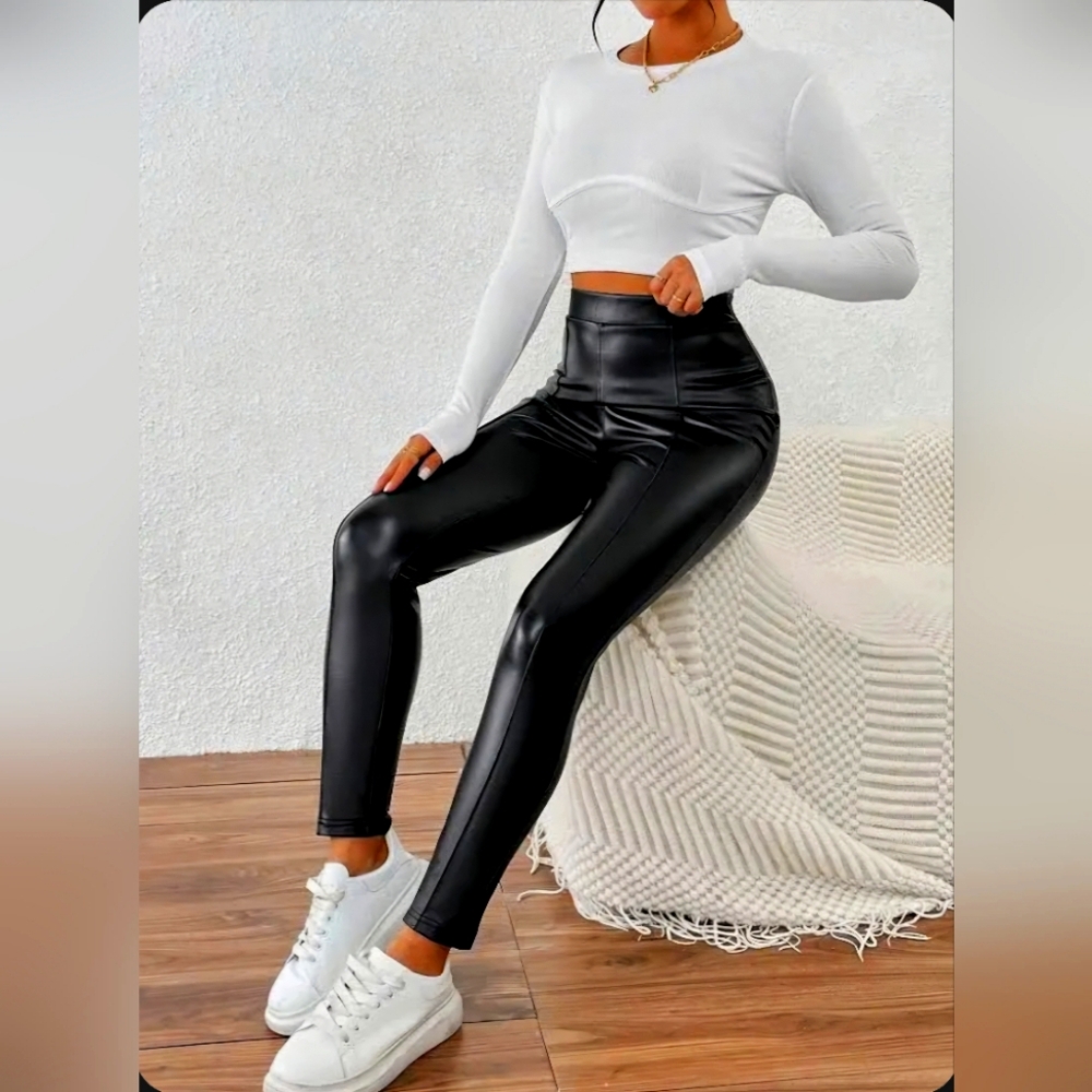 NEW Shein PU Casual Leather Jeggings